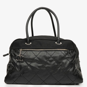 Chanel Black Biarritz Coated Canvas Quilted Large Duffle Bag&nbsp;
