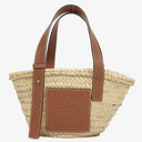 Loewe Neutral/Brown Small Raffia Basket Bag