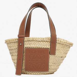 Loewe Neutral/Brown Small Raffia Basket Bag