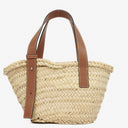 Loewe Neutral/Brown Small Raffia Basket Bag