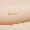 Chanel Double-Sided Flap Bag Beige Leather 24k Gold-Plated Hardware