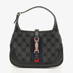 Balenciaga x Gucci Black/Grey Canvas/Leather The Hacker Project 1961 Mini Jackie Bag