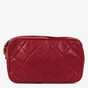 Chanel Camera Clutch Red Quilted Lambskin Tassel Bag