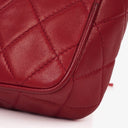 Chanel Camera Clutch Red Quilted Lambskin Tassel Bag