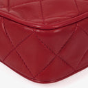 Chanel Camera Clutch Red Quilted Lambskin Tassel Bag