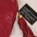 Chanel Camera Clutch Red Quilted Lambskin Tassel Bag
