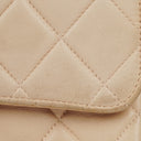 Chanel Double-Sided Flap Bag Beige Leather 24k Gold-Plated Hardware