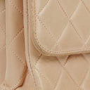 Chanel Double-Sided Flap Bag Beige Leather 24k Gold-Plated Hardware