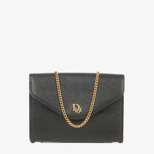 Dior Leather Chain Black Shoulder Bag