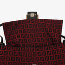Fendi Red and Black Baguette Zucchino Shoulder Bag
