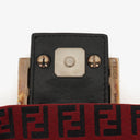 Fendi Red and Black Baguette Zucchino Shoulder Bag