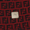 Fendi Red and Black Baguette Zucchino Shoulder Bag