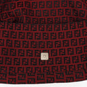 Fendi Red and Black Baguette Zucchino Shoulder Bag