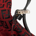 Fendi Red and Black Baguette Zucchino Shoulder Bag