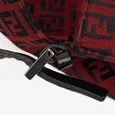 Fendi Red and Black Baguette Zucchino Shoulder Bag