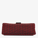 Fendi Red and Black Baguette Zucchino Shoulder Bag