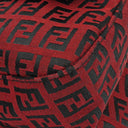 Fendi Red and Black Baguette Zucchino Shoulder Bag