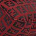 Fendi Red and Black Baguette Zucchino Shoulder Bag