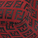 Fendi Red and Black Baguette Zucchino Shoulder Bag