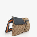 Gucci GG Beige/Orange/Navy Monogram Canvas Belt Bag