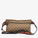 Gucci GG Beige/Orange/Navy Monogram Canvas Belt Bag