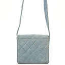 Chanel Small CC Flap Crossbody Bag In Light Blue Quilted Suede