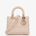 Christian Dior Medium Lady Dior Powder Pink Cannage Quilted Leather Bag
