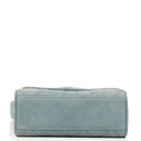 Chanel Small CC Flap Crossbody Bag In Light Blue Quilted Suede