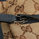 Gucci GG Beige/Orange/Navy Monogram Canvas Belt Bag
