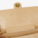 Chanel Small Classic Single Flap Bag Beige Quilted Lambskin With 24K Gold-Plated Hardware