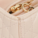 Christian Dior Medium Lady Dior Powder Pink Cannage Quilted Leather Bag