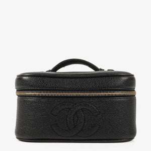 Chanel Black Caviar Leather Vanity Case