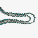 Sac double rabat moyen classique Chanel en cuir verni matelassé bleu avec ferrures argentées