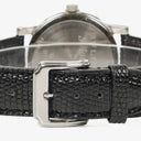 Bvlgari Bulgari Stainless Steel Black Calfskin 35mm Solotempo Quartz Watch