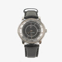 Bvlgari Bulgari Stainless Steel Black Calfskin 35mm Solotempo Quartz Watch