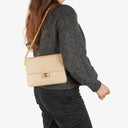 Chanel Small Classic Single Flap Bag Beige Quilted Lambskin With 24K Gold-Plated Hardware