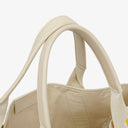 Balenciaga Yellow/White Navy Cabas Calfskin Logo Print Handbag