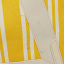 Balenciaga Yellow/White Navy Cabas Calfskin Logo Print Handbag