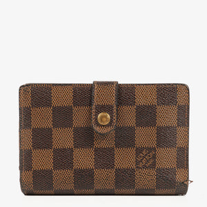Louis Vuitton Port Feuille Vienoise Damier Ebene Canvas French Purse Wallet