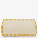 Balenciaga Yellow/White Navy Cabas Calfskin Logo Print Handbag