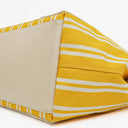 Balenciaga Yellow/White Navy Cabas Calfskin Logo Print Handbag