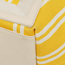 Balenciaga Yellow/White Navy Cabas Calfskin Logo Print Handbag