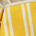 Balenciaga Yellow/White Navy Cabas Calfskin Logo Print Handbag
