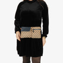 Gucci GG Beige/Orange/Navy Monogram Canvas Belt Bag