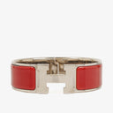 Hermes Red Wide Bangle Clic Clac H Bracelet