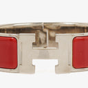 Hermes Red Wide Bangle Clic Clac H Bracelet