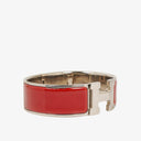 Hermes Red Wide Bangle Clic Clac H Bracelet