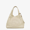 Sac fourre-tout en cuir neutre Gucci Soho