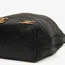 Chanel Black Leather CC Drawstring Shoulder Bag