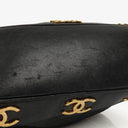 Chanel Black Leather CC Drawstring Shoulder Bag